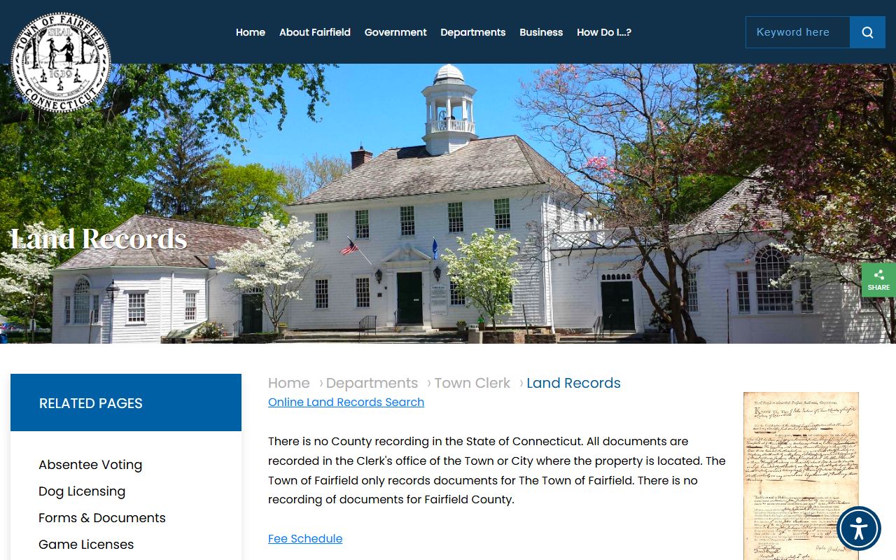 Fairfield land records search portal